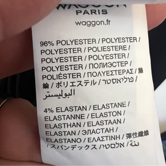 WAGGON PARIS Black Long Sleeve Mini Dress "Chic Shadows" Draped Fringe Sz M LBD - Picture 9 of 9